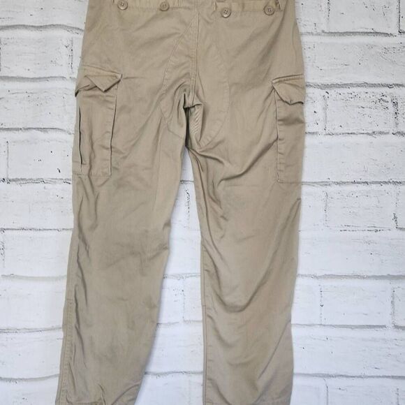 Empyre Mens Tan Khaki Mid-Rise Relaxed Fit Flat Front Baggy Cargo Pants Size 28 - Picture 10 of 13